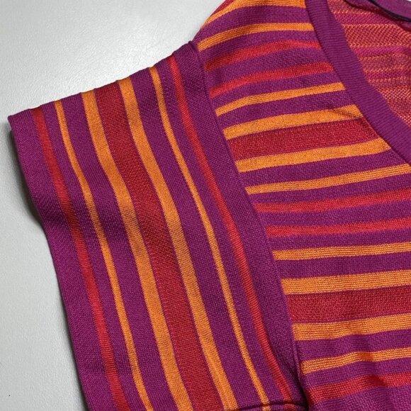 Missoni Women’s Floral Striped Knit Jersey Mini Dress – Pink/Purple – Size 2 - Picture 5 of 10